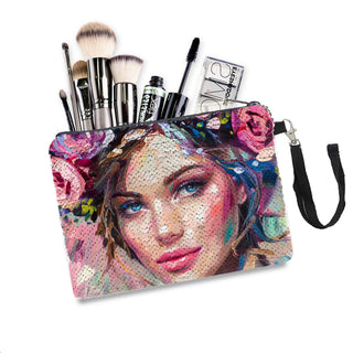 In The Garden - Sequin Makeup Bag