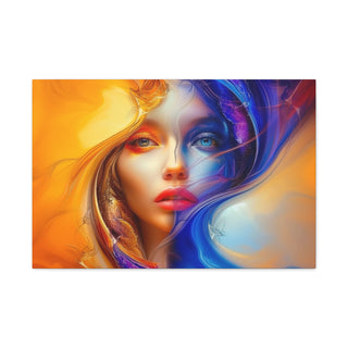 Beautiful Half Face - Digital Painting On Matte Canvas