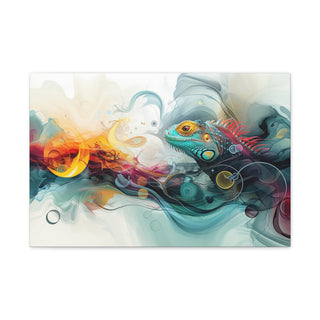 Abstract Iguana - Abstract Digital Painting On Matte Canvas