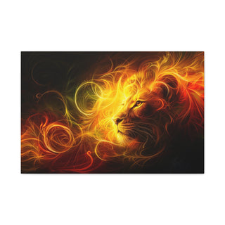 Golden Lion Westing - Abstract Digital Painting On Matte Canvas