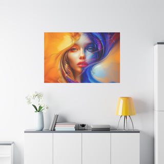 Beautiful Half Face - Digital Painting On Matte Canvas