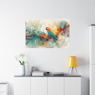 Abstract Parrot - Abstract Digital Painting On Matte Canvas