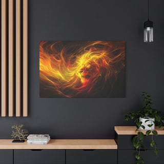 Golden Lion - Abstract Digital Painting On Matte Canvas