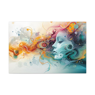 Abstract Beauty (Orange and Blue) - Abstract Digital Painting On Matte Canvas