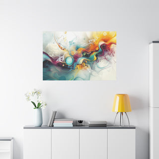 Abstract Floating Marbles - Abstract Digital Painting On Matte Canvas