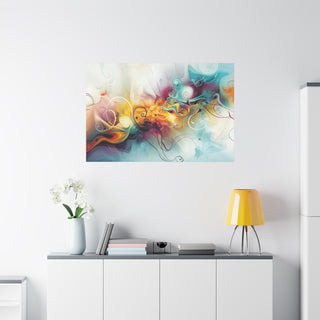 Abstract Flowing Shapes 3 - Abstract Digital Painting On Matte Canvas