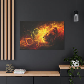 Golden Lion Westing - Abstract Digital Painting On Matte Canvas
