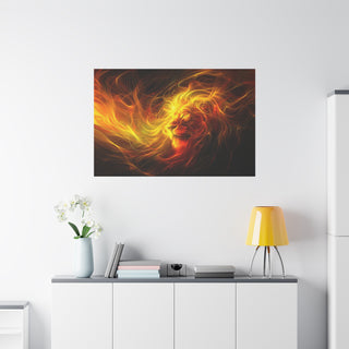 Golden Lion - Abstract Digital Painting On Matte Canvas