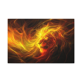 Golden Lion - Abstract Digital Painting On Matte Canvas