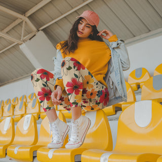 Beautiful Vibrant Cool Floral Leggings