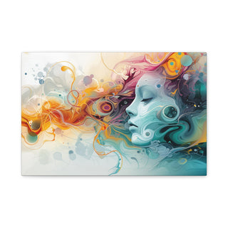 Abstract Beauty (Orange and Blue) - Abstract Digital Painting On Matte Canvas