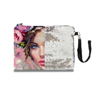 In The Garden - Sequin Makeup Bag