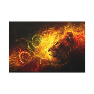 Golden Lion Westing - Abstract Digital Painting On Matte Canvas
