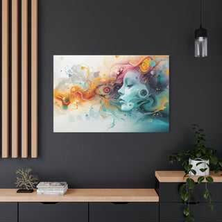 Abstract Beauty (Orange and Blue) - Abstract Digital Painting On Matte Canvas
