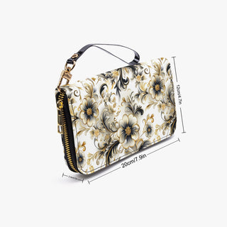 Designer Floral 2 - PU Leather Strap Zipper Wallet