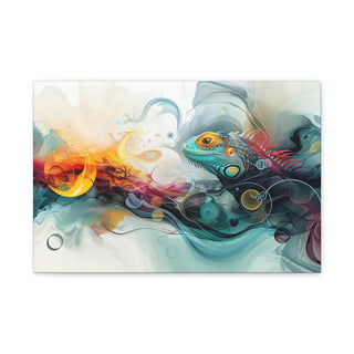 Abstract Iguana - Abstract Digital Painting On Matte Canvas