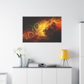 Golden Lion Westing - Abstract Digital Painting On Matte Canvas
