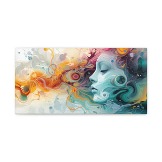 Abstract Beauty (Orange and Blue) - Abstract Digital Painting On Matte Canvas