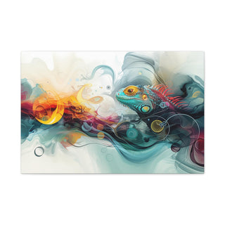Abstract Iguana - Abstract Digital Painting On Matte Canvas