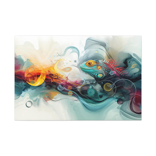 Abstract Iguana - Abstract Digital Painting On Matte Canvas