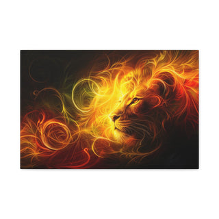 Golden Lion Westing - Abstract Digital Painting On Matte Canvas