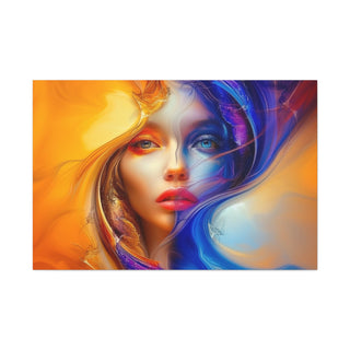 Beautiful Half Face - Digital Painting On Matte Canvas