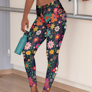 Cute Colorful Fun Floral Leggings