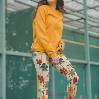 Natural Colors Big Spring Flowers Floral Leggings