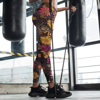 Exotic Flowery Evening Leggings