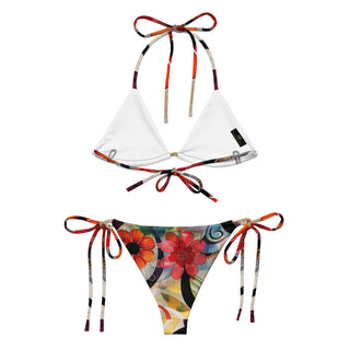 Spiraling Floral String Bikini