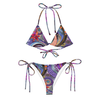 Royal Tropical Flower String Bikini