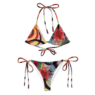 Spiraling Floral String Bikini