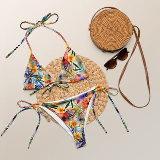 Blooming Floral Watercolor String Bikini