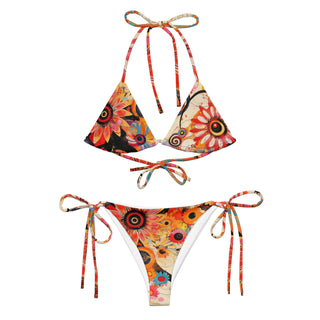 Black And Orange String Bikini