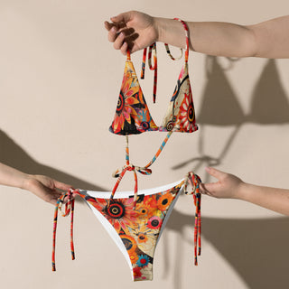 Black And Orange String Bikini