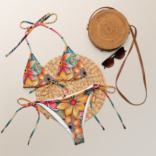 Flowers All Around string bikini