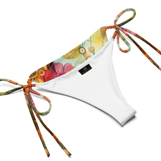 Aqua Blue Golden Tropics String Bikini