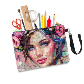 In The Garden - Sequin Makeup Bag