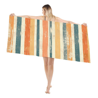Orange and Green - Beach Towel