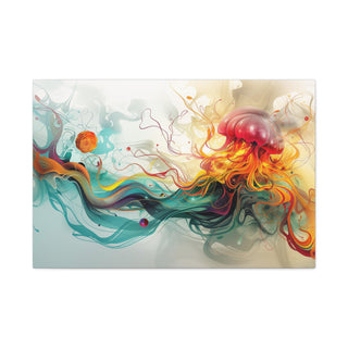 Abstract Jellyfish - Abstract Digital Painting On Matte Canvas