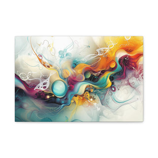 Abstract Floating Marbles - Abstract Digital Painting On Matte Canvas