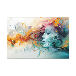 Abstract Beauty (Orange and Blue) - Abstract Digital Painting On Matte Canvas