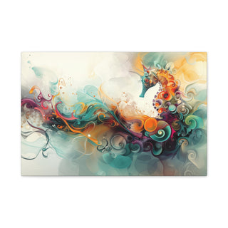 Abstract Seahorse - Abstract Digital Painting On Matte Canvas