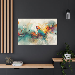 Abstract Parrot - Abstract Digital Painting On Matte Canvas