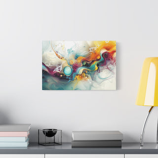 Abstract Floating Marbles - Abstract Digital Painting On Matte Canvas