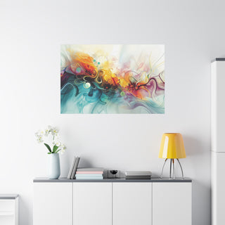 Abstract Flowing Shapes 5 - Abstract Digital Painting On Matte Canvas