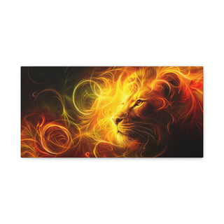 Golden Lion Westing - Abstract Digital Painting On Matte Canvas