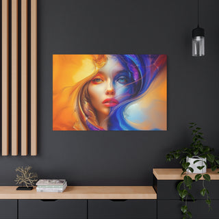 Beautiful Half Face - Digital Painting On Matte Canvas