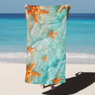 Starfish at Shore - Beach Towel