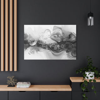 Abstract Iguana (Black And White) - Abstract Digital Painting On Matte Canvas